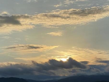 夕日 夕日 自然,風景,オレンジの写真素材