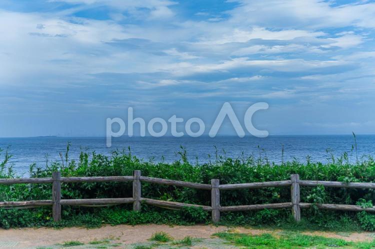 空　海　柵 壁紙,背景,背景素材の写真素材