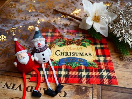 メリークリスマス.2 クリスマス,サンタ,雪だるまの写真素材