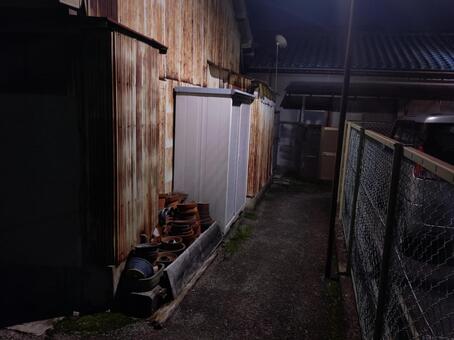 夜道 路地,夜,夜道の写真素材