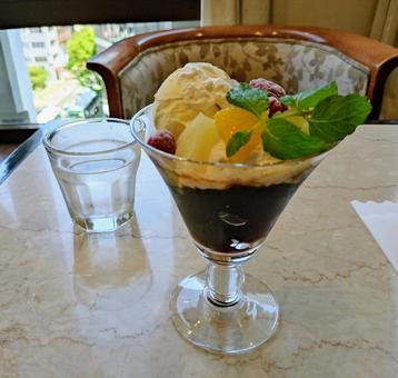 夏のコーヒーゼリー 夏のコーヒーゼリー コーヒーゼリー,スイーツ,アイスクリームの写真素材
