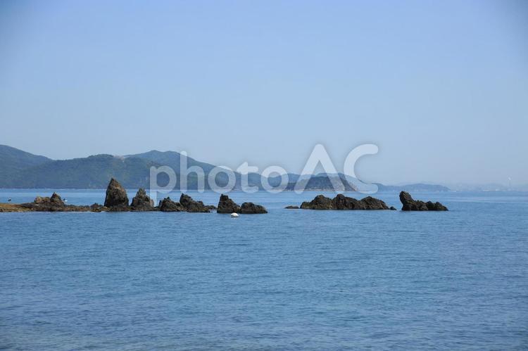 兵庫県赤穂市　大塚海岸のライオン岩 ライオン岩,岩,岩石の写真素材