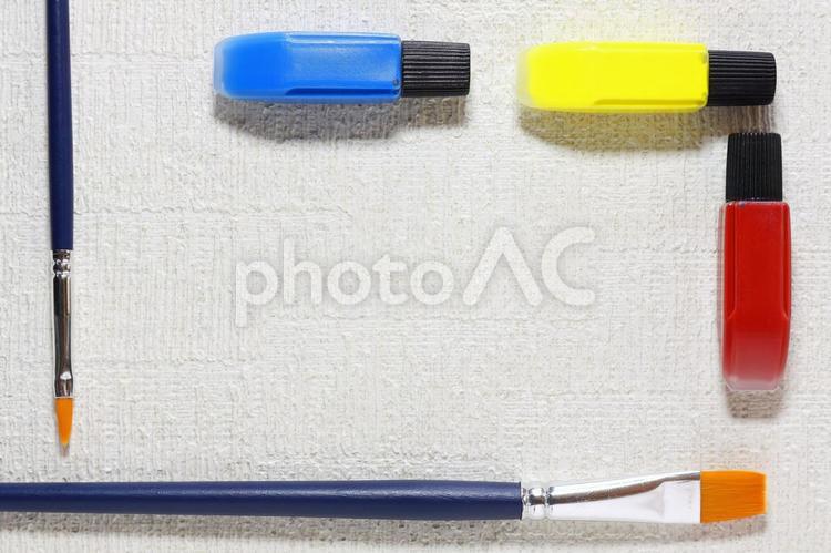 カラフルな水彩絵の具と絵筆 絵の具,水彩,チューブの写真素材