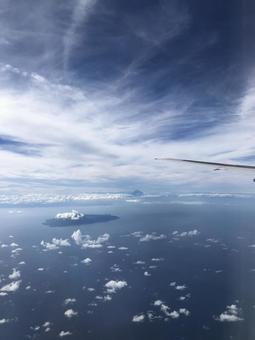 飛行機から見える空 飛行機から見える空の写真