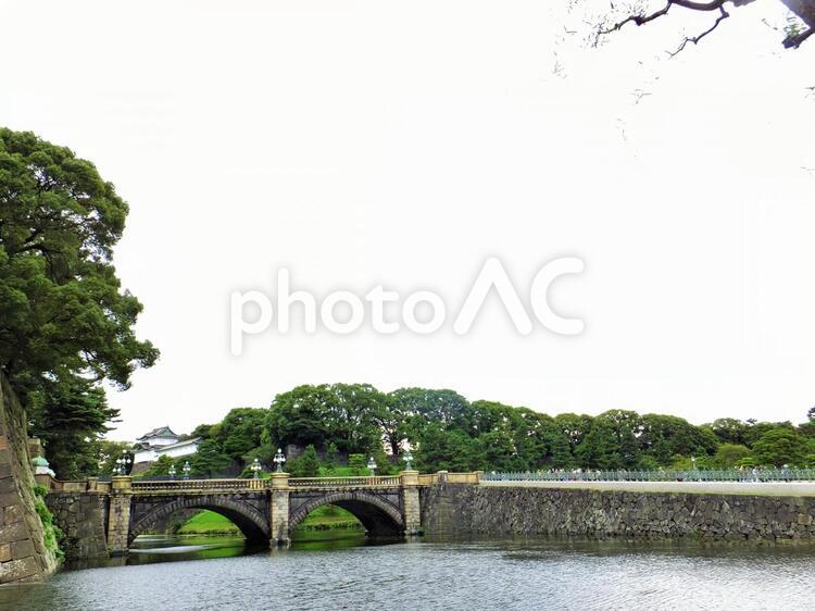 二重橋５ お堀,コピースペース,テクスチャの写真素材