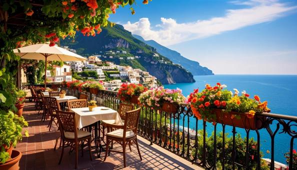 Terrace with a great view, landscape, terrace, scenic spot, JPG