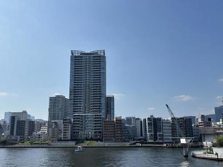 八丁堀　隅田川沿い 東京,東京都,八丁堀の写真素材