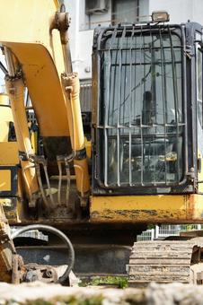 工事現場の油圧ショベル 工事現場の油圧ショベル ショベルカー,土木,重機の写真素材