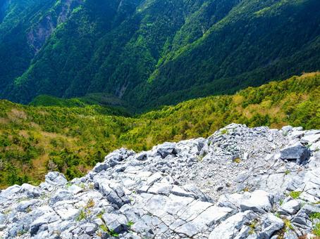 光岩(てかりいわ) 光岩(てかりいわ) 光岳,山頂,光岩の写真素材