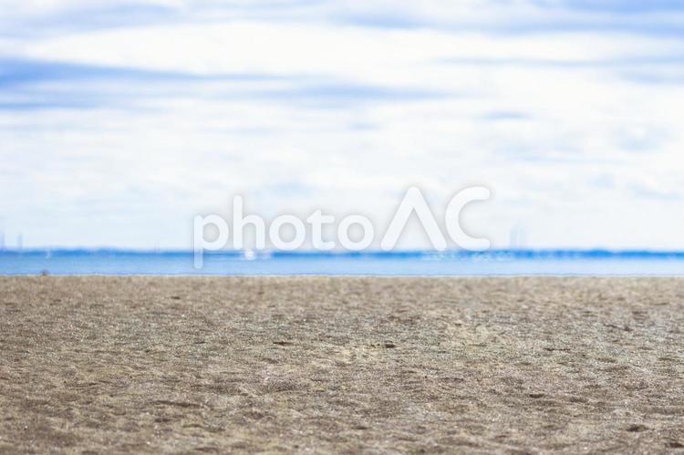 水平線と砂浜 砂浜,ビーチ,水平線の写真素材