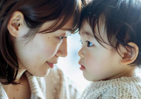母 子どもの写真