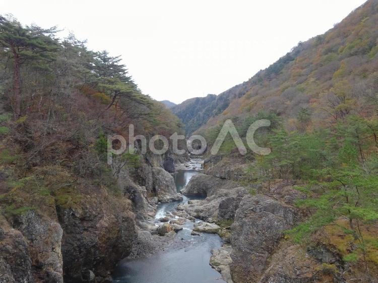 龍王峡（むささび橋周辺の風景） 龍王峡,むささび橋,風景の写真素材