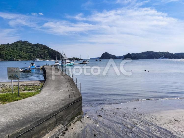 須崎柿崎線ドライブ　柿崎の桟橋と下田の海 桟橋,海,太平洋の写真素材