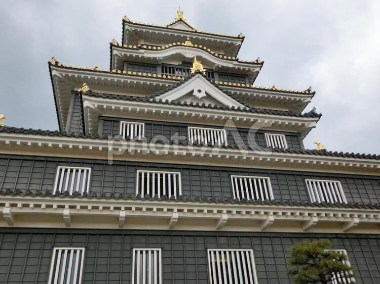 岡山城 城,建物の写真素材
