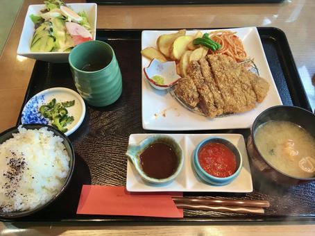 ビーフカツ定食 ビーフカツ,ビフカツ,揚げ物の写真素材