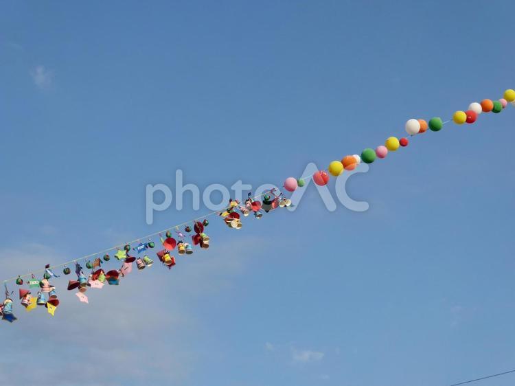青空と風船 青空,風船,夏の写真素材