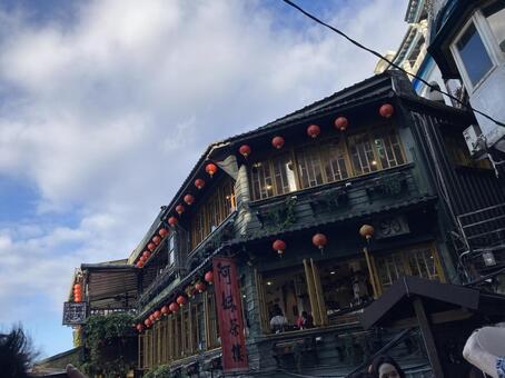 台湾の九份、絶景 九份,台湾,観光地の写真素材