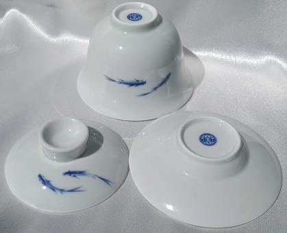 蓋碗さかな柄(縁起が良い文様) 蓋碗さかな柄(縁起が良い文様)の写真