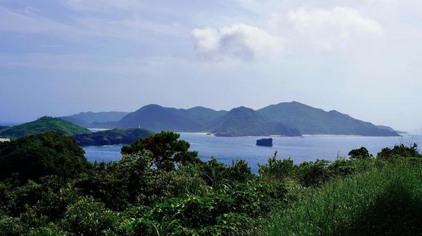 沖縄県座間味村神の浜展望台から見える風景 沖縄県座間味村神の浜展望台から見える風景の写真