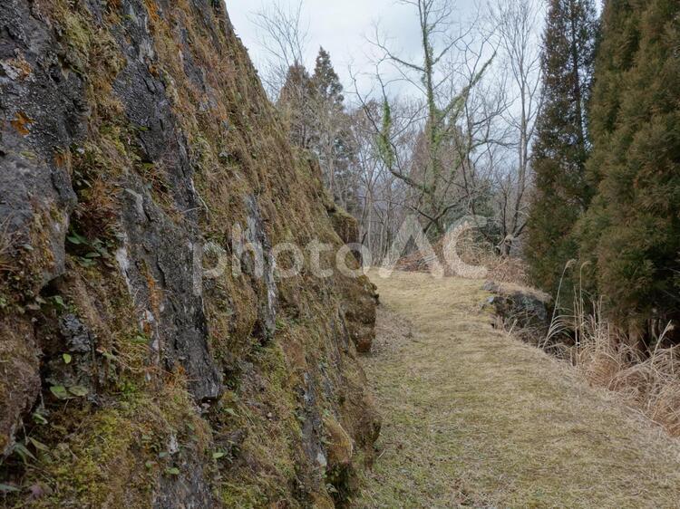 石垣がある風景 石垣,石,岩の写真素材