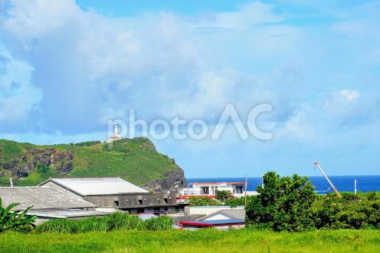 沖縄・日本最西端の与那国島久部良の町並み 与那国島,久部良,日本最西端の写真素材