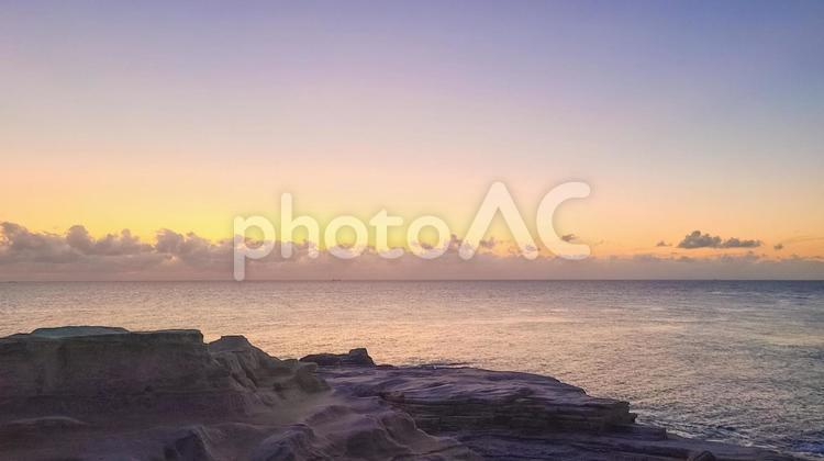 南紀白浜　千畳敷の夕焼け 南紀白浜,千畳敷,夕焼けの写真素材