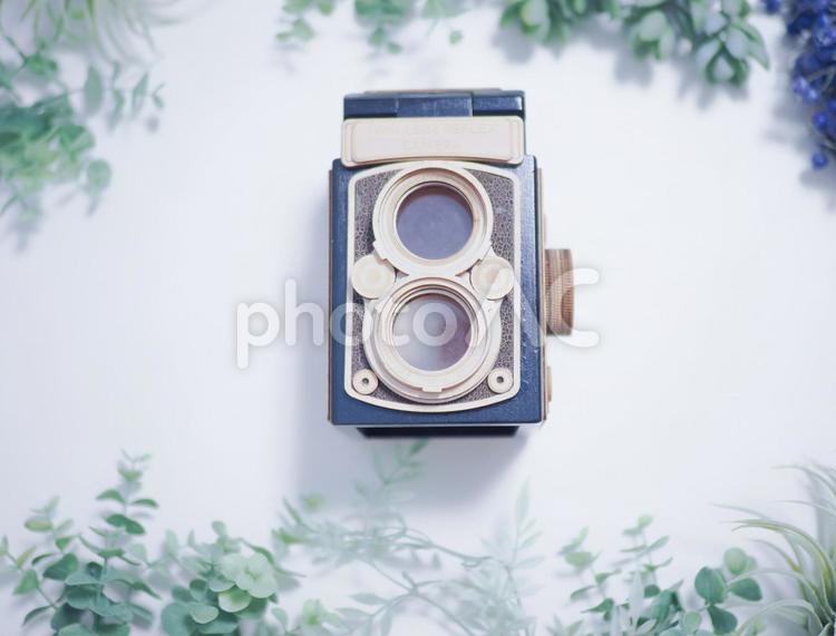 木工の二眼レフカメラの素材画像 背景,素材,web素材の写真素材
