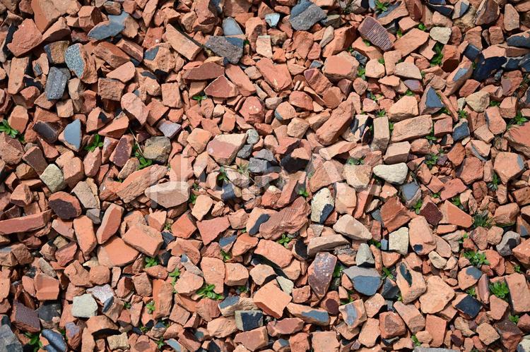 砕いた瓦で作った道3 地面,テクスチャ,外の写真素材