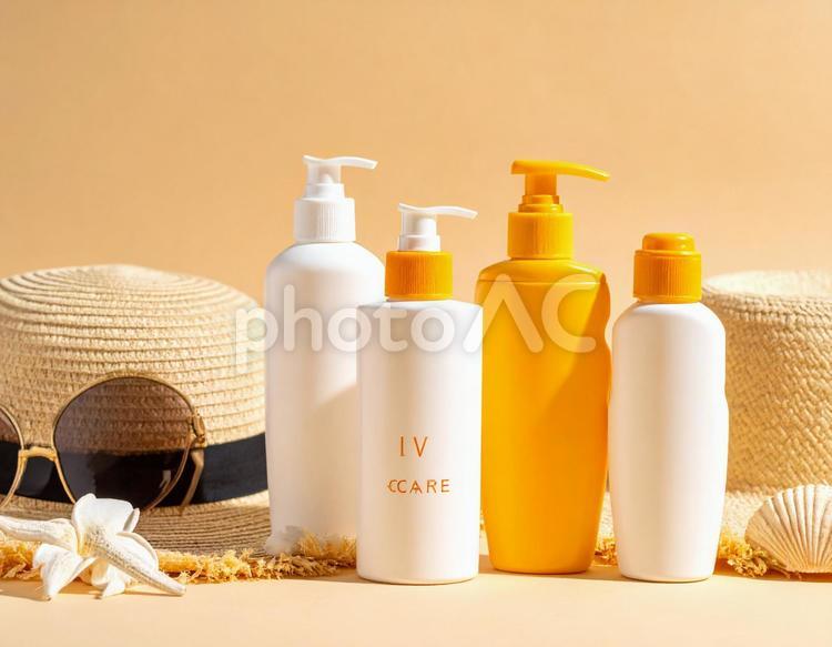 夏の紫外線対策備 uv,紫外線,日焼けの写真素材