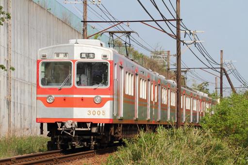 神戸電鉄、3000系、3005編成 神戸電鉄、3000系、3005編成 神戸電鉄,神鉄,3000系の写真素材