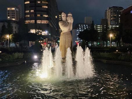 噴水 噴水,イルミネーション,イルミの写真素材