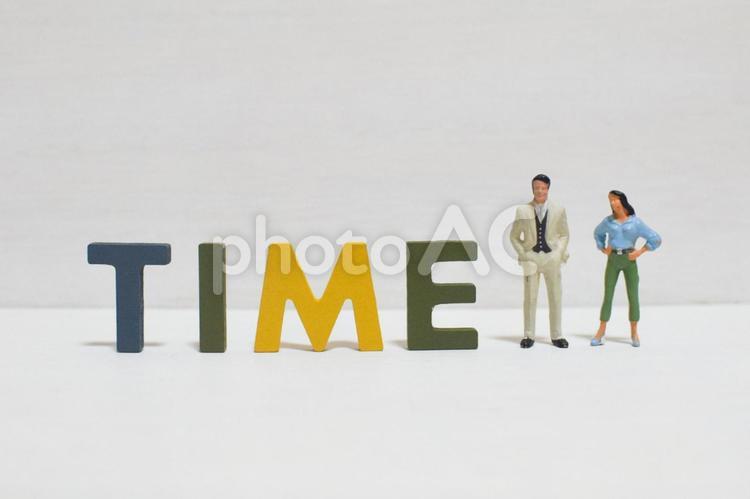timeの文字とビジネスマン③ タイム,time,時間の写真素材