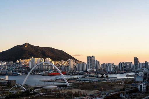 釜山の夕景 韓国,釜山,アジアの写真素材