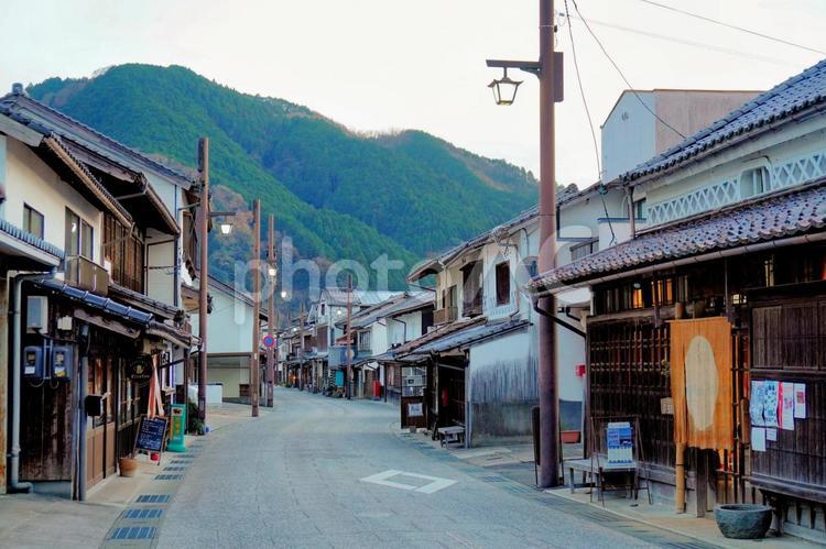 岡山県真庭市の勝山町並み保存地区 中国地方,中国山地,岡山の写真素材