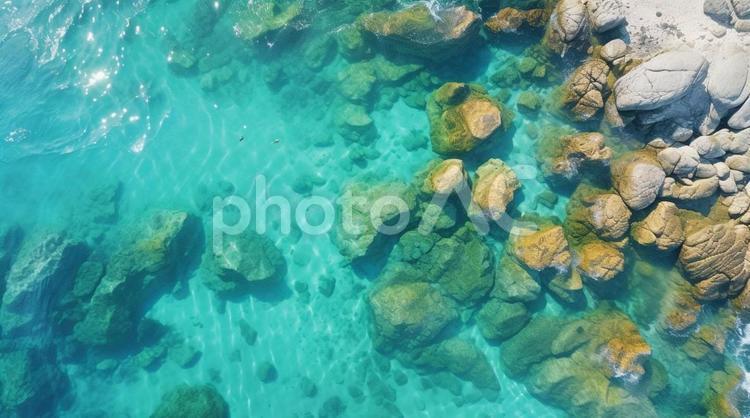 海波 背景,テクスチャ,ウォーターカラーの写真素材