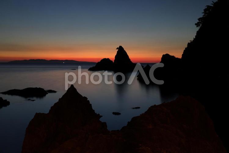 夕焼けの海 夕焼け,風景,たそがれの写真素材