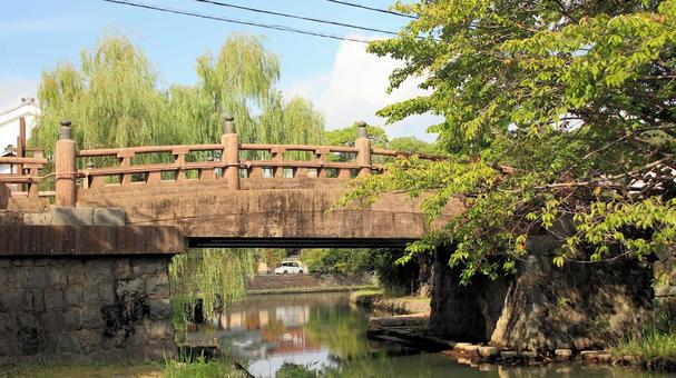 初秋の八幡堀明治橋 初秋の八幡堀明治橋の写真