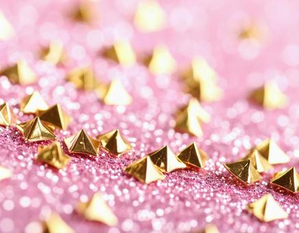 ピンク＆ゴールドビーズ01の写真