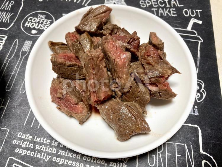 【おうちごはん】牛肉料理 肉料理,牛肉,ハラミの写真素材