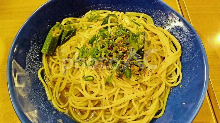 アサリとオクラの和風パスタ アサリとオクラの和風パスタ,パスタ,イタリアンの写真素材