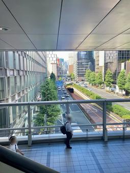 東京のビル街を見下ろす 東京,都市,街並みの写真素材