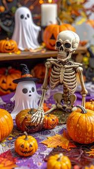 ハロウィン 骸骨 お化けの置物 ハロウィン 骸骨 お化けの置物の写真