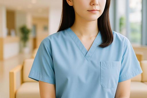 健康診断を受ける女性 健康診断を受ける女性の写真