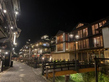 Photo, ginzan onsen, spa town, holy land, 