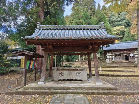 福井県-大瀧神社・岡太神社-手水舎 大瀧神社,岡太神社,神社の写真素材