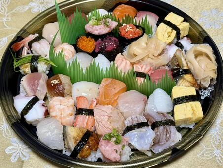 手まり寿司盛り合わせ2人前 手まり寿司盛り合わせ,手まり寿司,2人前の写真素材