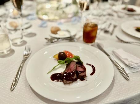 コース料理 肉料理 コース料理 肉料理 コース料理,テーブルマナー,コースの写真素材