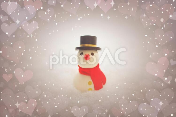 クリスマス3-ハートの雪だるま- クリスマス,xmas,クリスマスイブの写真素材