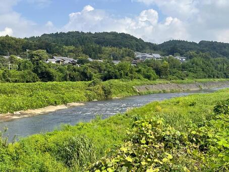 河原の風景 河原,河川敷,川の写真素材