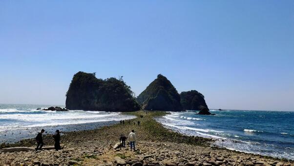 伊豆のトンボロ02 堂ヶ島,トンボロ,西伊豆の写真素材